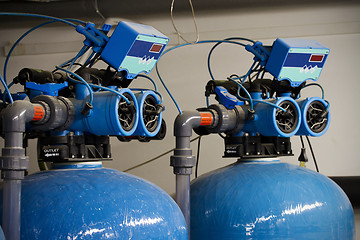 Image showing Water filters to remove iron, together with tanks