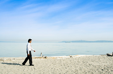 Image showing Walking businessman