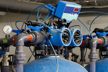 Image showing Water filters to remove iron, together with tanks