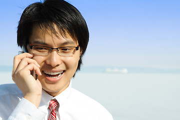 Image showing Busy businessman