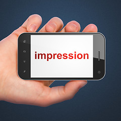 Image showing Marketing concept: Impression on smartphone