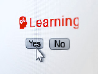 Image showing Education concept: Head With Gears icon and Learning on digital