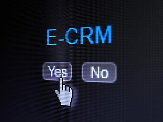 Image showing Finance concept: E-CRM on digital computer screen