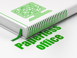 Image showing Finance concept: book Computer Pc, Paperless Office on white background