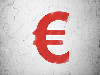 Image showing Currency concept: Euro on wall background