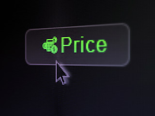Image showing Marketing concept: Price and Calculator on digital button background