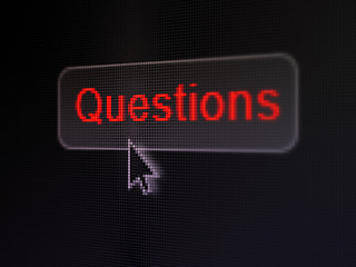 Image showing Education concept: Questions? on digital button background