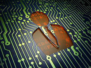 Image showing Law concept: Business Man on circuit board background