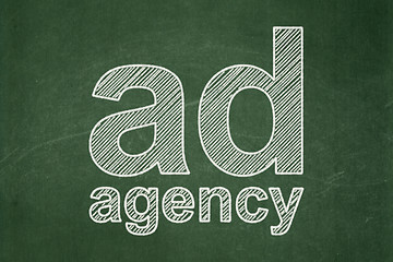 Image showing Advertising concept: Ad Agency on chalkboard background