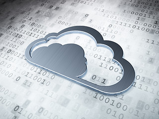 Image showing Cloud computing concept: Silver Cloud on digital background