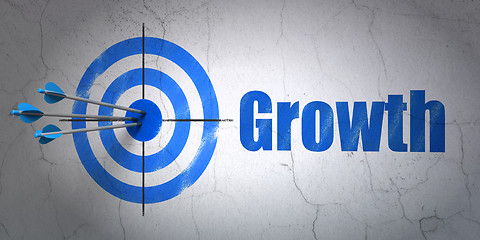 Image showing Finance concept: target and Growth on wall background