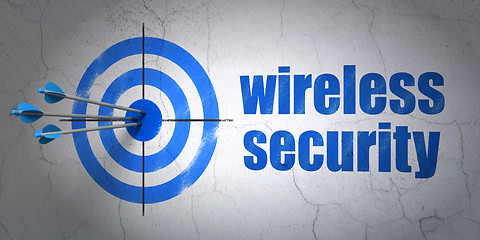 Image showing Privacy concept: target and Wireless Security on wall background