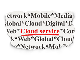 Image showing Cloud networking concept: Cloud Service on Paper background