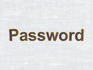 Image showing Safety concept: Password on fabric texture background