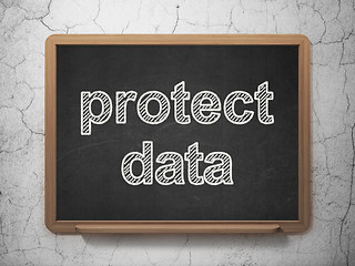 Image showing Security concept: Protect Data on chalkboard background