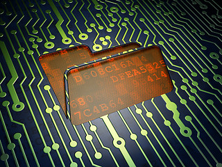 Image showing Finance concept: Folder on circuit board background