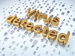 Image showing Security concept: Golden Virus Detected on digital background