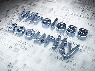 Image showing Protection concept: Silver Wireless Security on digital background