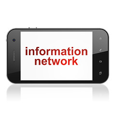 Image showing Information concept: Information Network on smartphone