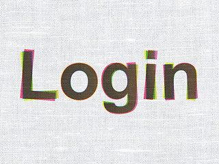 Image showing Privacy concept: Login on fabric texture background