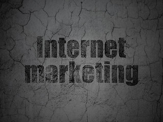 Image showing Marketing concept: Internet Marketing on grunge wall background