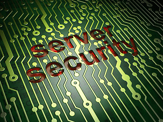 Image showing Safety concept: Server Security on circuit board background