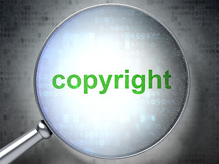 Image showing Law concept: Copyright with optical glass