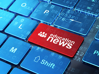 Image showing News concept: Business People and Education News on computer keyboard background