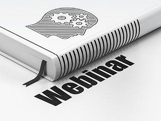 Image showing Education concept: book Head With Gears, Webinar on white background