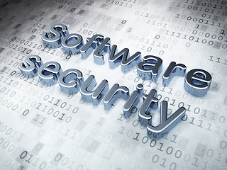 Image showing Protection concept: Silver Software Security on digital background