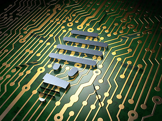 Image showing Finance concept: Energy Saving Lamp on circuit board background