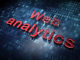 Image showing Web development concept: Red Web Analytics on digital background