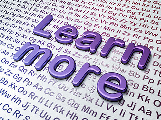 Image showing Education concept:  Learn More on Alphabet background