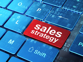 Image showing Marketing concept: Sales Strategy on computer keyboard background