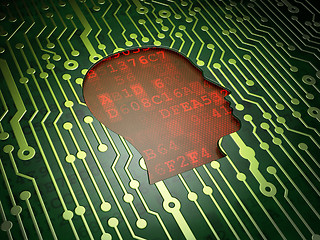 Image showing Finance concept: Head on circuit board background
