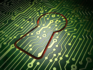 Image showing Data concept: Keyhole on circuit board background