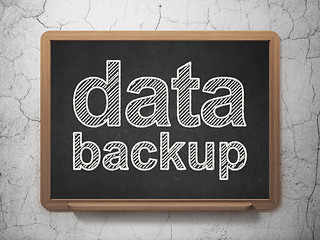 Image showing Data concept: Data Backup on chalkboard background