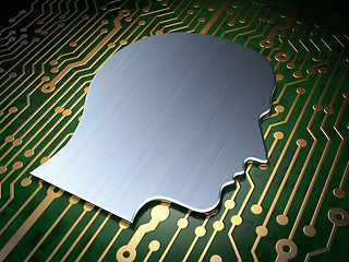 Image showing Education concept: Head on circuit board background