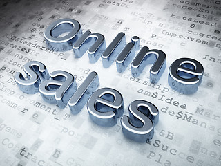 Image showing Advertising concept: Silver Online Sales on digital background