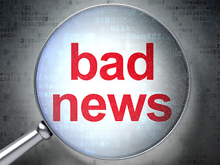 Image showing News concept: Bad News with optical glass