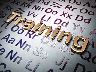 Image showing Education concept: Golden Training on Alphabet background