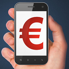 Image showing Currency concept: Euro on smartphone