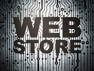 Image showing Web design concept: circuit board with Web Store