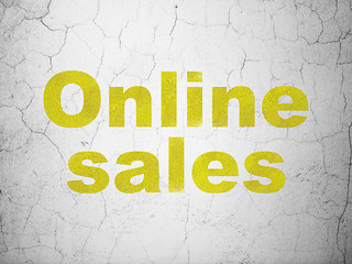 Image showing Marketing concept: Online Sales on wall background