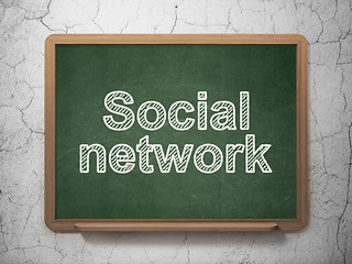 Image showing Social network concept: Social Network on chalkboard background