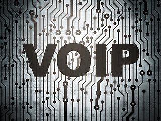 Image showing Web design concept: circuit board with VOIP