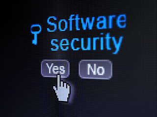 Image showing Privacy concept: Key icon and Software Security on digital computer screen