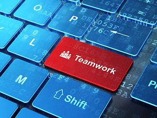 Image showing Business concept: Business Team and Teamwork on computer keyboard background