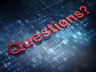 Image showing Education concept: Red Questions? on digital background