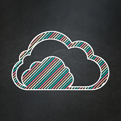 Image showing Cloud computing concept: Cloud on chalkboard background